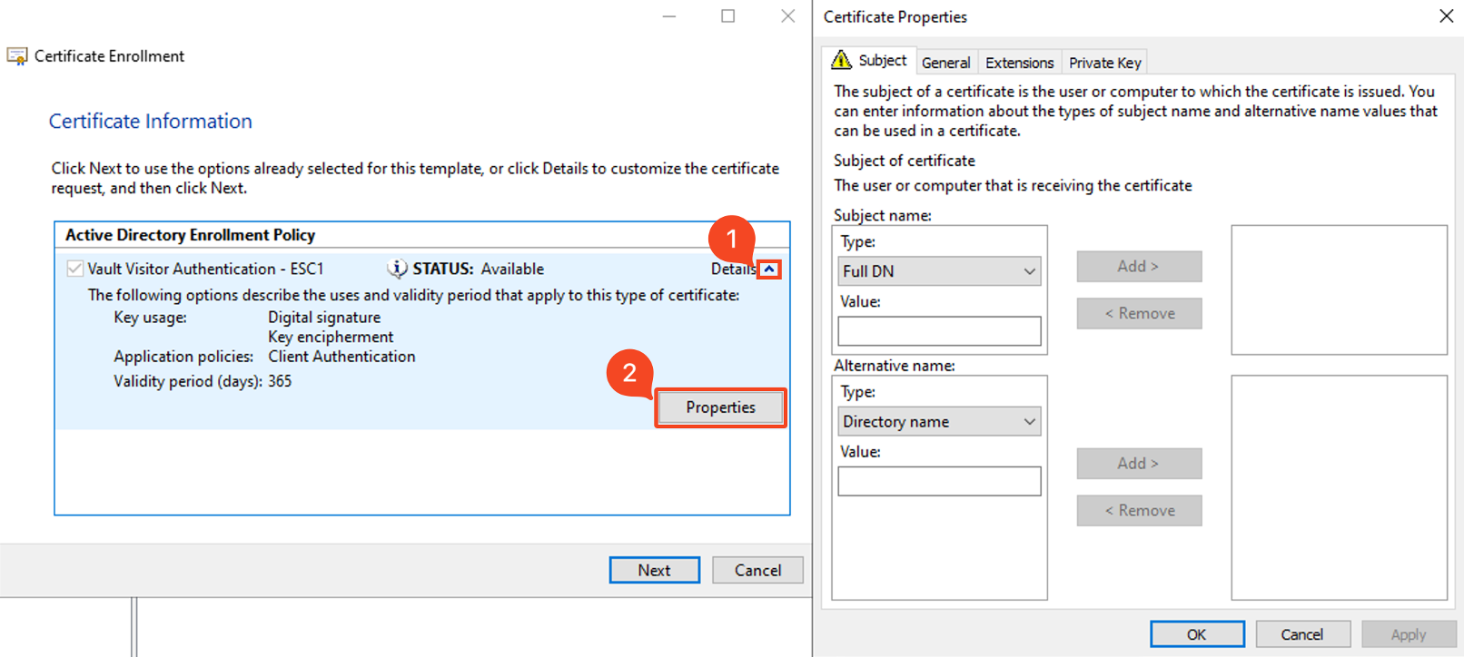 CSR Process: Specify Details on Certificate
