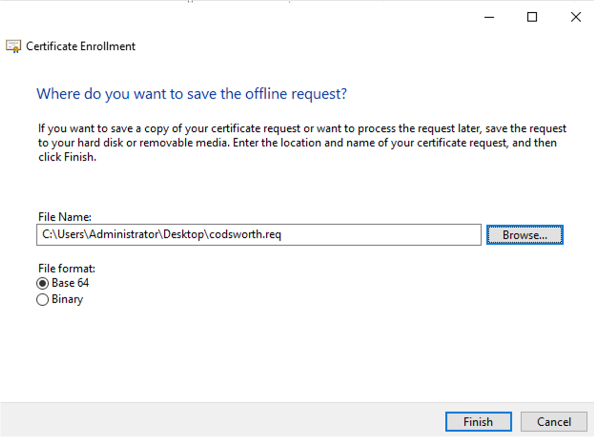 CSR Process: Save Certificate to Specific Path