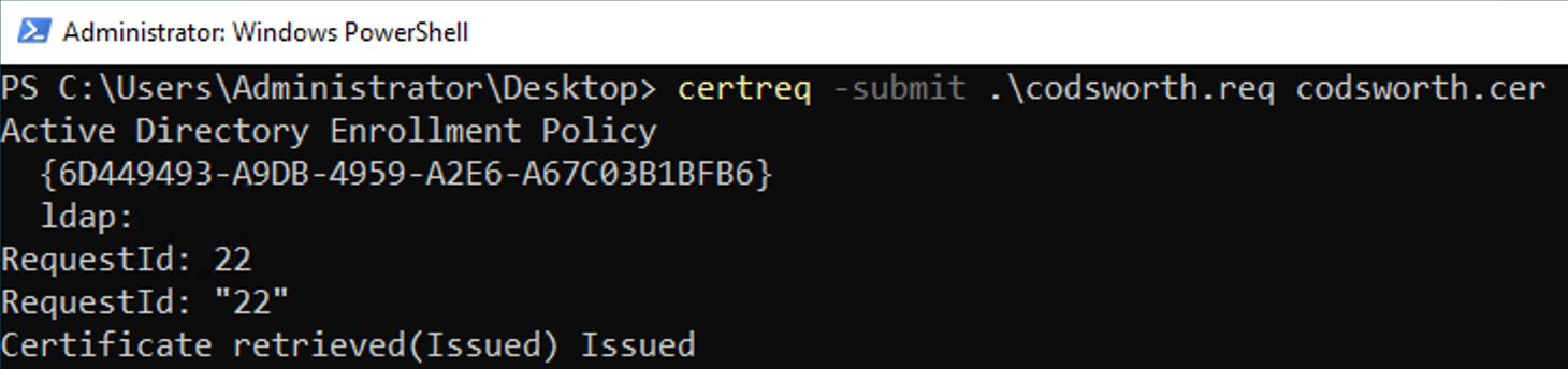 CSR Submission via command line