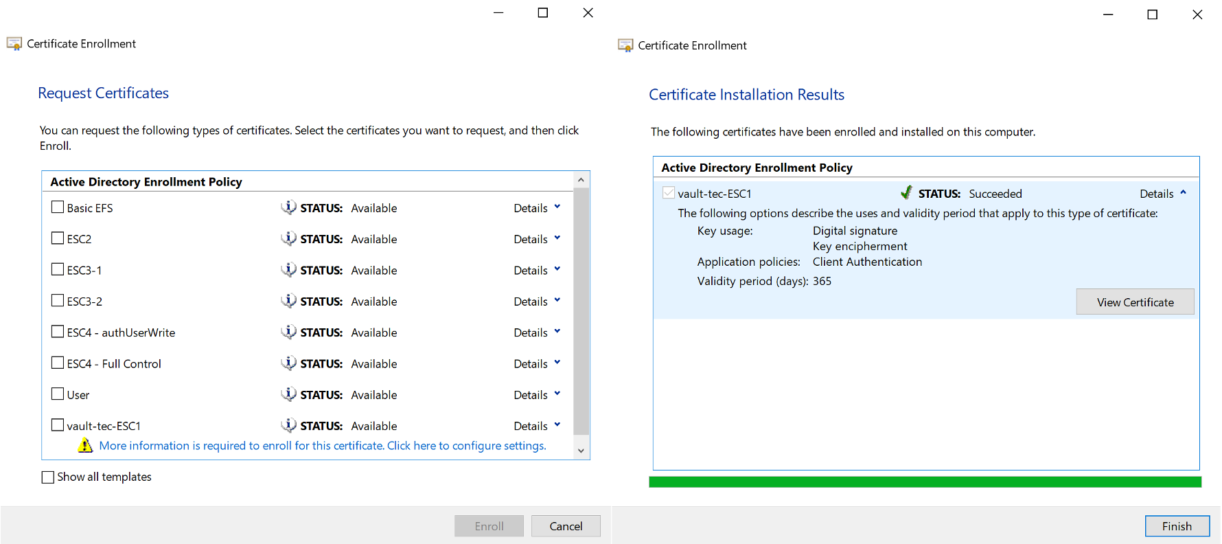 Certificate Request from Join Domain Machine 2