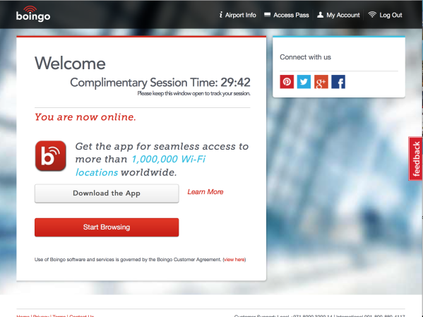 How to get free internet at the airport