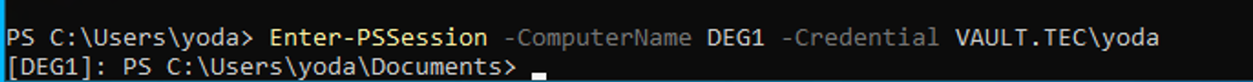 Connect to DEG1 as domain admin user.
