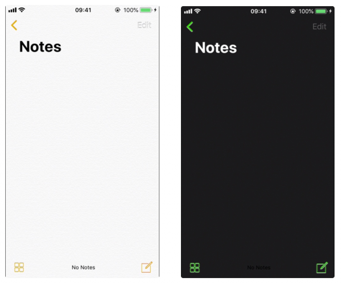 ซ้ายคือภาพก่อนติดตั้ง NiceNotes ขวาคือภาพหลังติดตั้ง