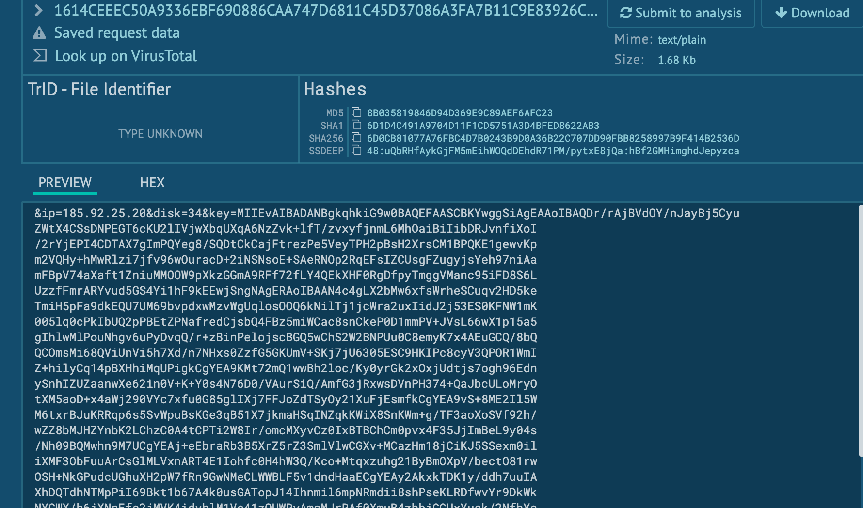 ท่าทางจะเป็นชุดของ Key ที่เอาไว้ encrypt เครื่องนี้ ถ้าหากไม่มี key จะทำการ decrypt ไม่ได้เลย