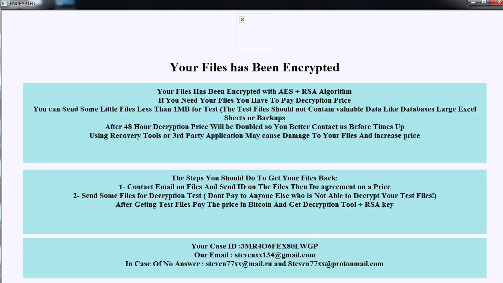 Message จาก VoidCrypt แสดงคำแนะนำในการ decrypt file ที่ถูกเข้ารหัสเอาไว้