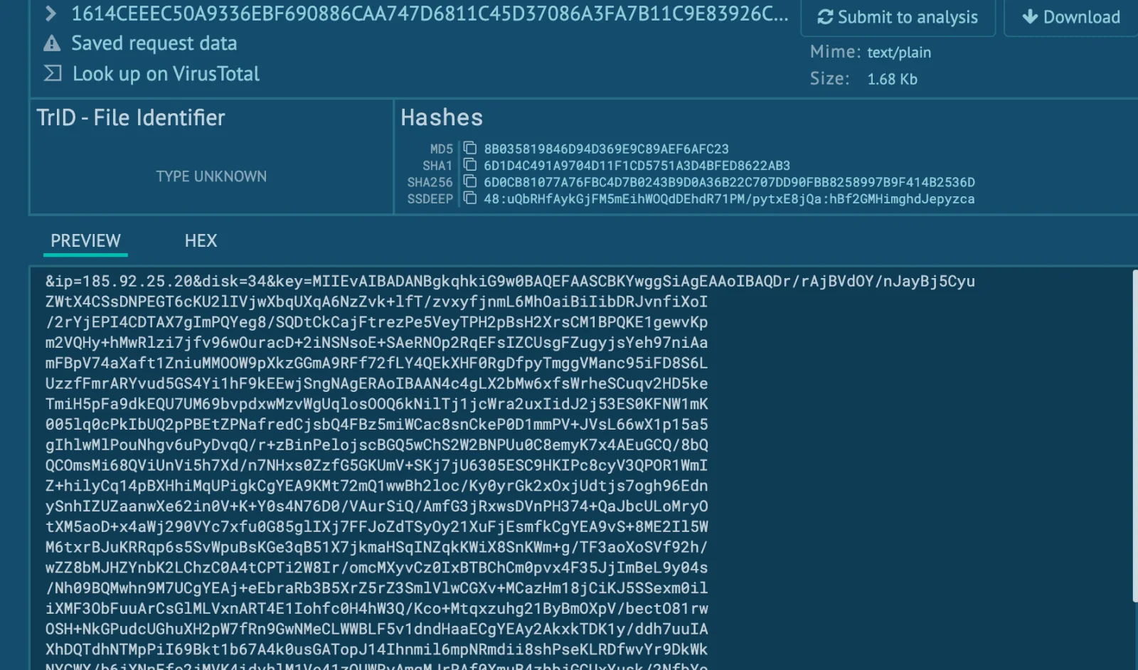 ท่าทางจะเป็นชุดของ Key ที่เอาไว้ encrypt เครื่องนี้ ถ้าหากไม่มี key จะทำการ decrypt ไม่ได้เลย