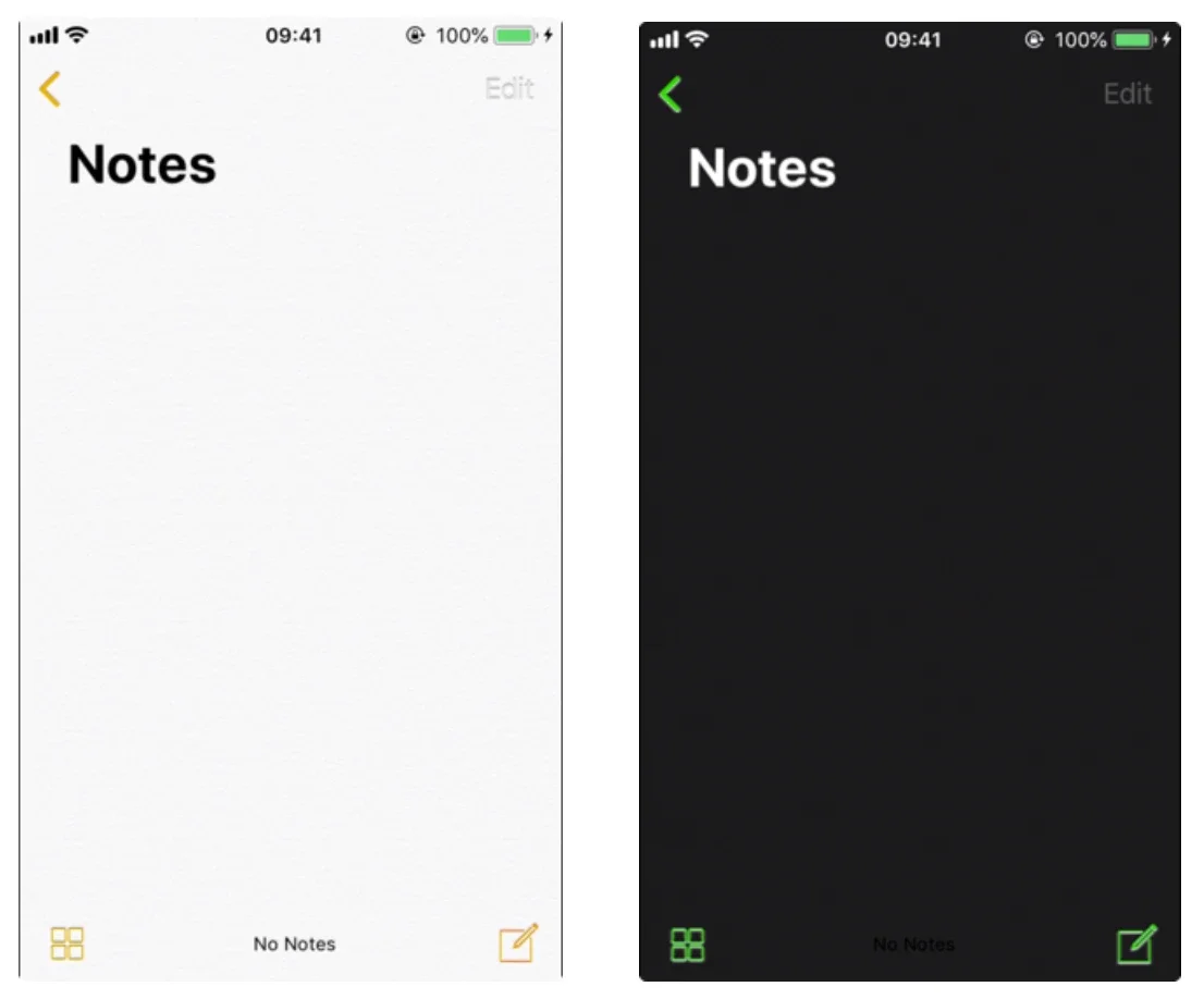 ซ้ายคือภาพก่อนติดตั้ง NiceNotes ขวาคือภาพหลังติดตั้ง