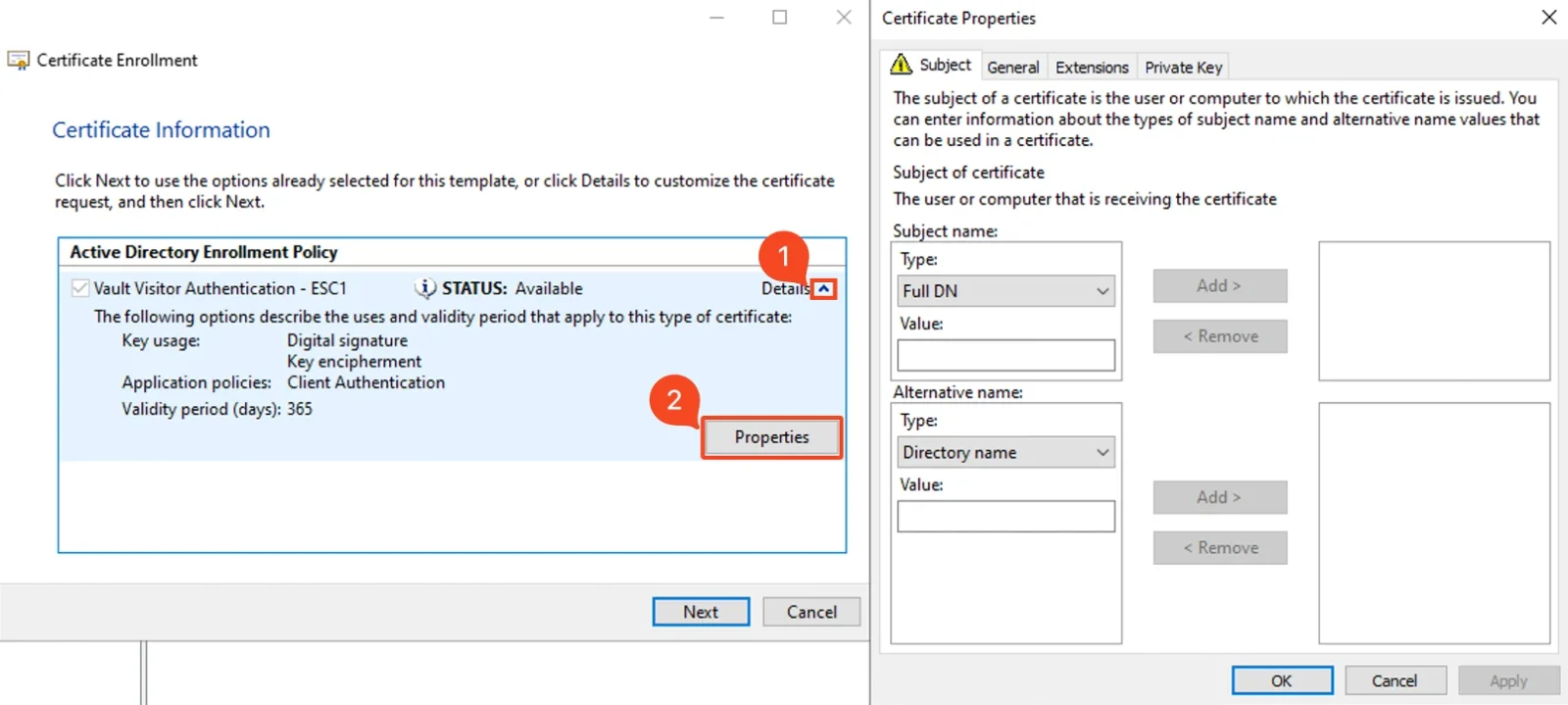 CSR Process: Specify Details on Certificate