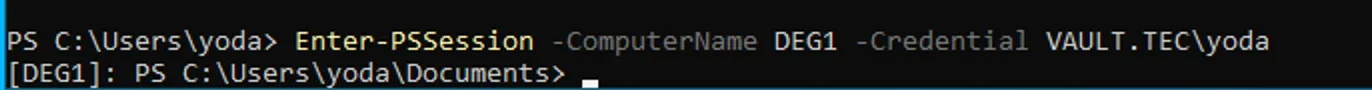 Connect to DEG1 as domain admin user.