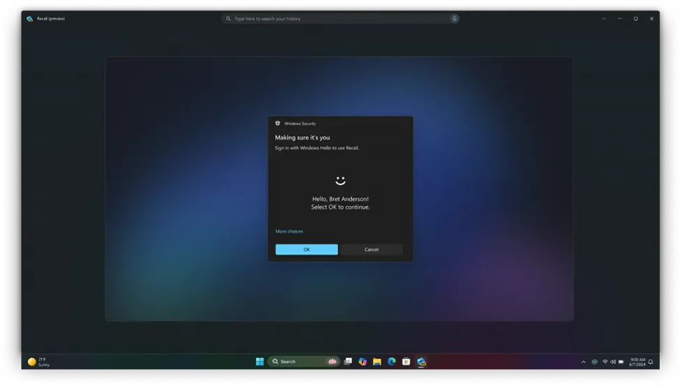 Windows Hello / Source: Microsoft