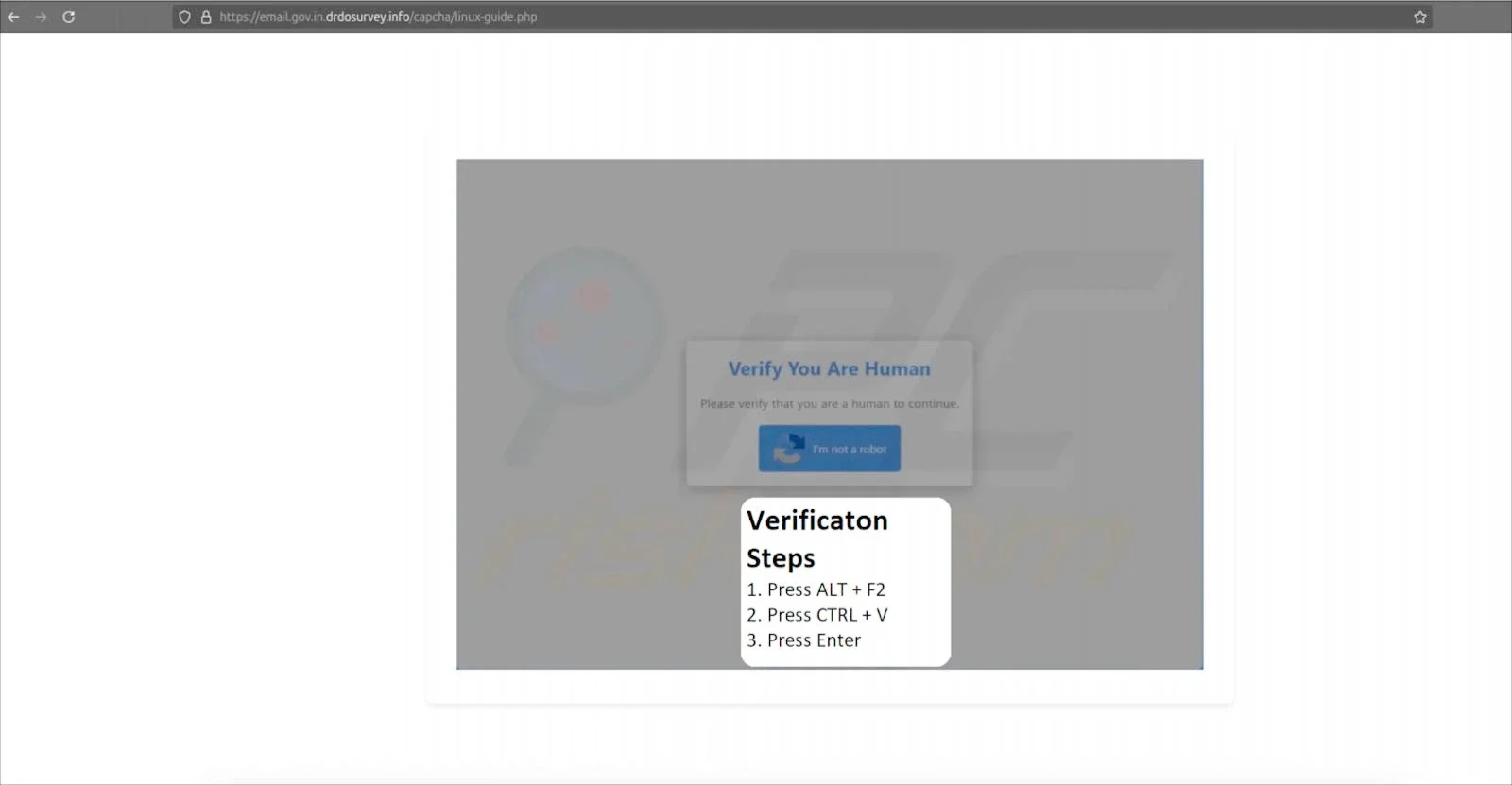 หน้า phishing ที่ถูกประยุกต์เพื่อใช้โจมตี Linux (ภาพจาก bleepingcomputer)