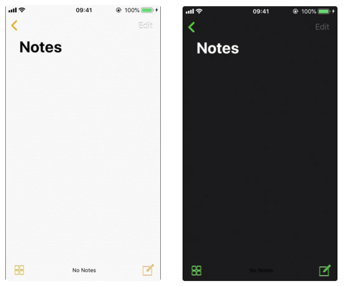 ซ้ายคือภาพก่อนติดตั้ง NiceNotes ขวาคือภาพหลังติดตั้ง