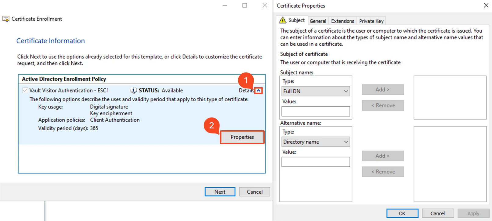 CSR Process: Specify Details on Certificate